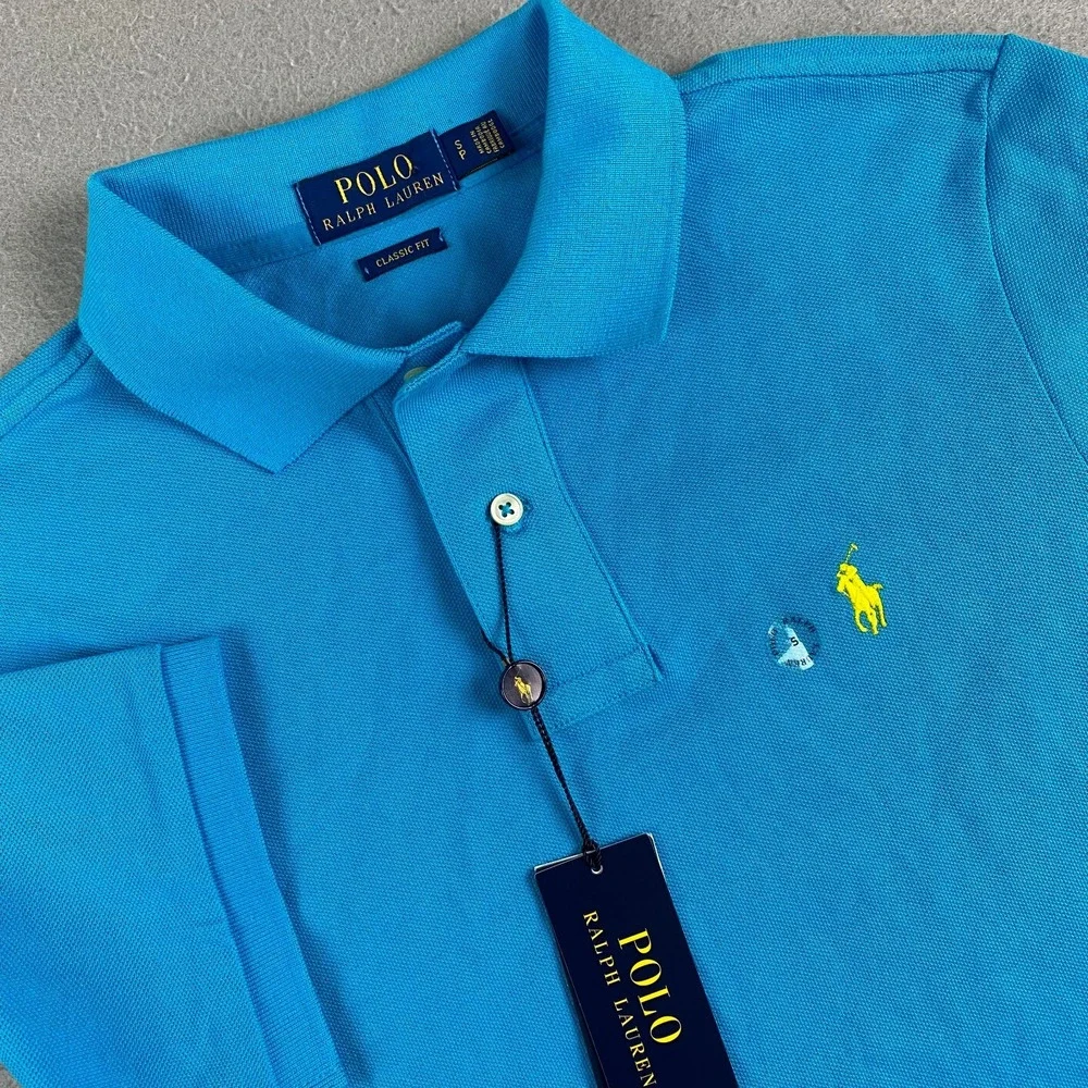 Polo Ralph Lauren mens Shirt S Small classic fit Mesh yellow pony NWT NEW